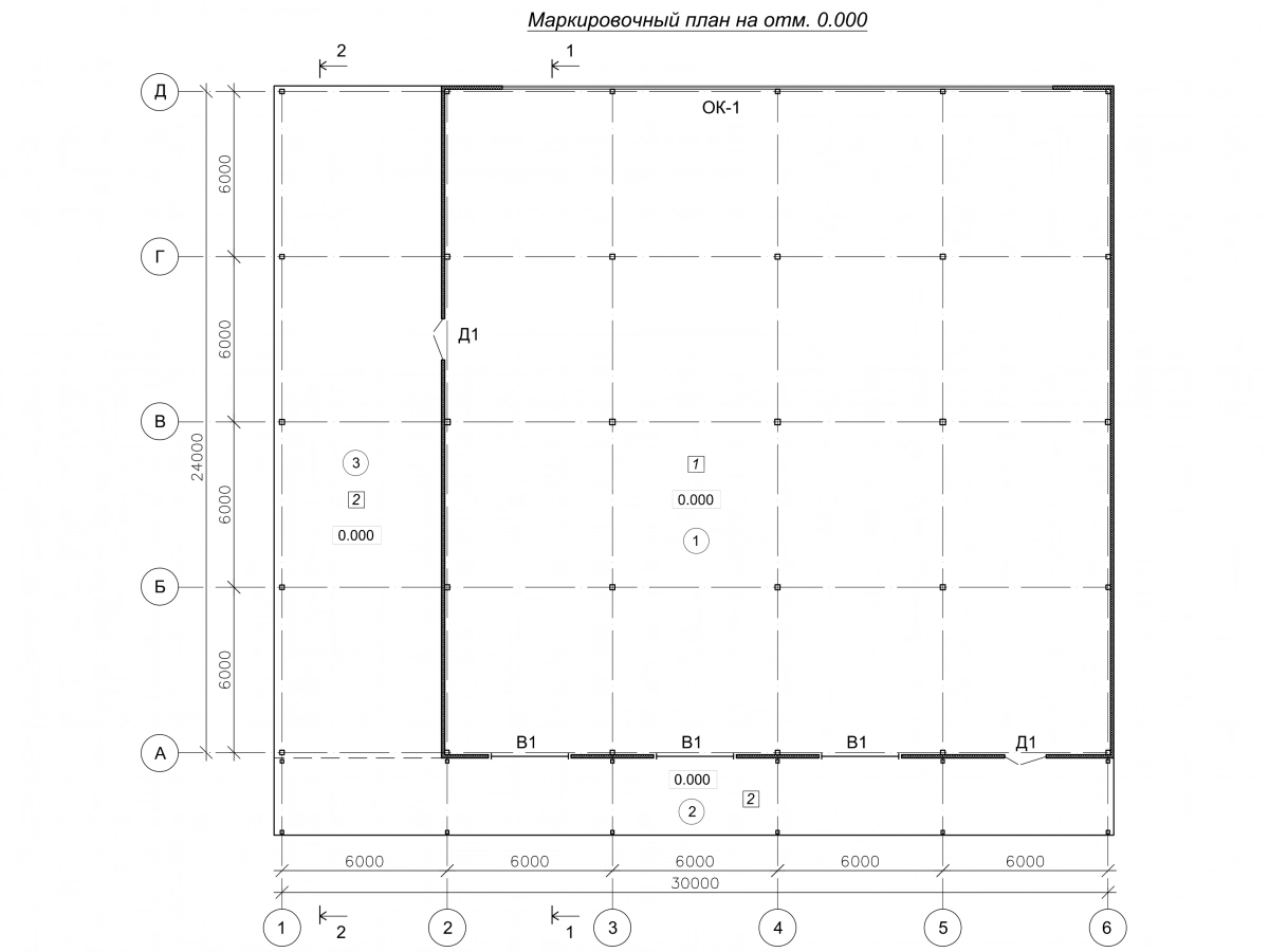 Планировка Ангар-склад с навесом из сэндвич-панелей -  фото 1